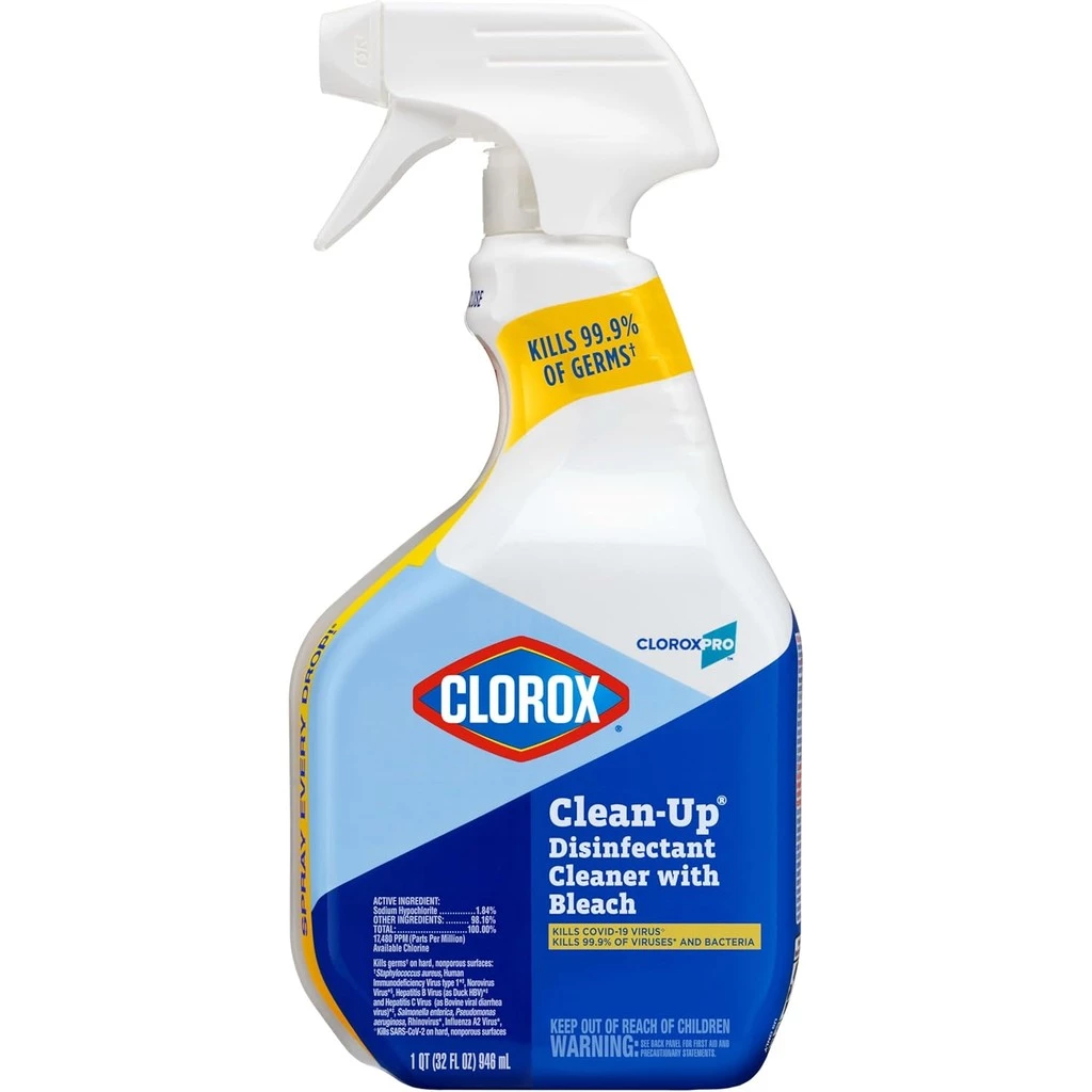 CloroxPro Clorox Clean-Up Disinfectant Cleaner with Bleach Spray, 32 Ounces (35417)